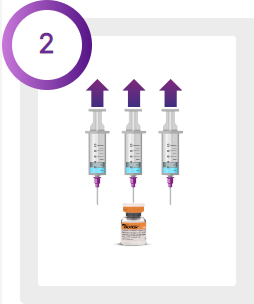 Tre sprutor och en flaska med pilar uppåt